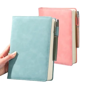 Wholesale A5 Hardcover Leather Notebook 200 Sheets with Elastic Gifts for Students Business Office School Use
