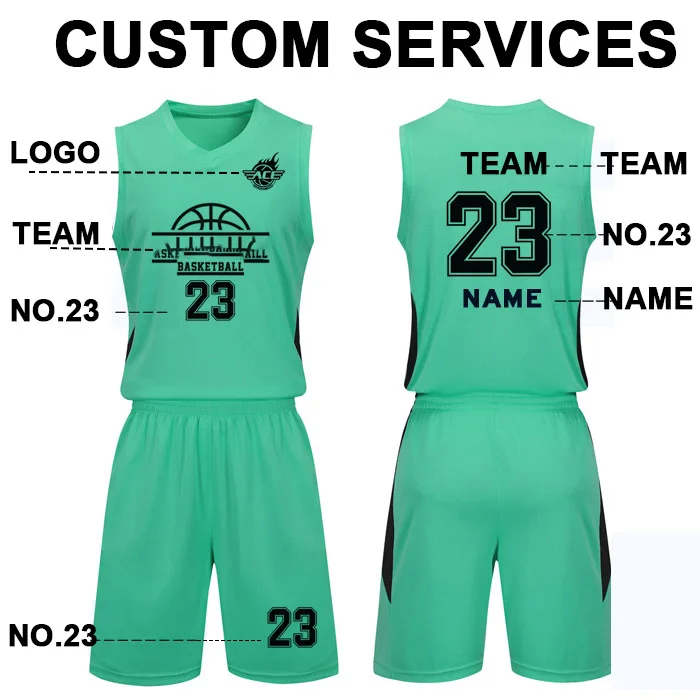 Wholesale Custom Sublimated Euroleague Basketball Jersey Uniform Design  Color Green From m.