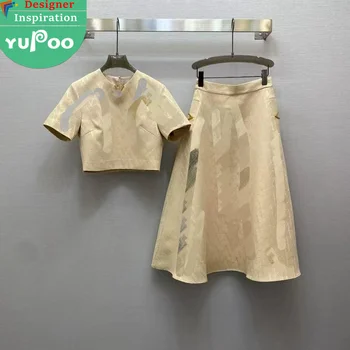 Women's Summer Ins Fashion Korean Shirt Two 2 Piece Set High Quality Luxury Designer Famous Inspiration Brand Clothing Yupoo