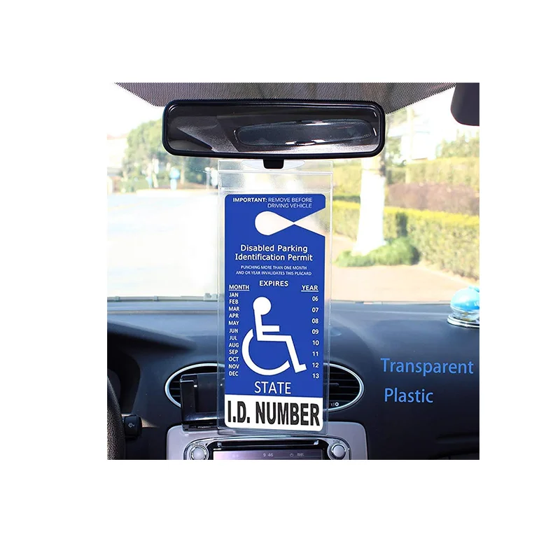 Handicap Permit Placard Protective Holder Disabled Parking Placard