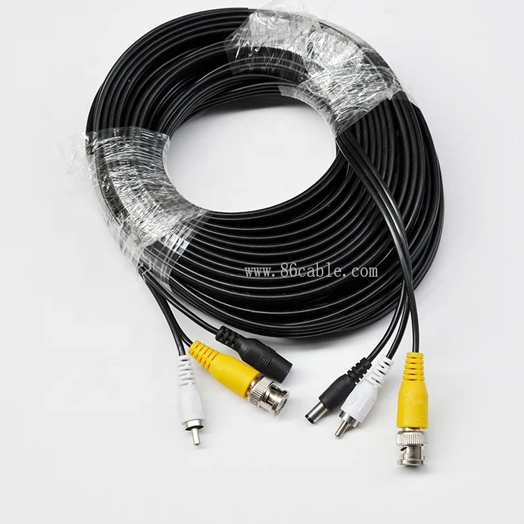 Customize BNC DC RCA 3 in 1 Cctv Camera Extension Audio Video  Cable for Cctv Security Camera