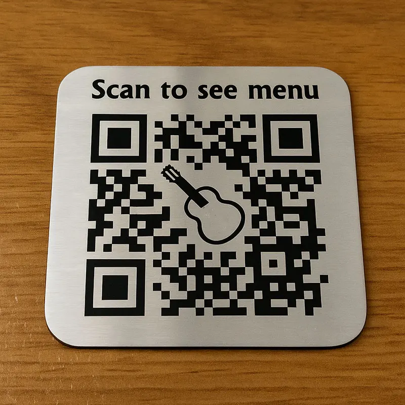 Custom Metal Stainless Steel QR Code Display Label Sign