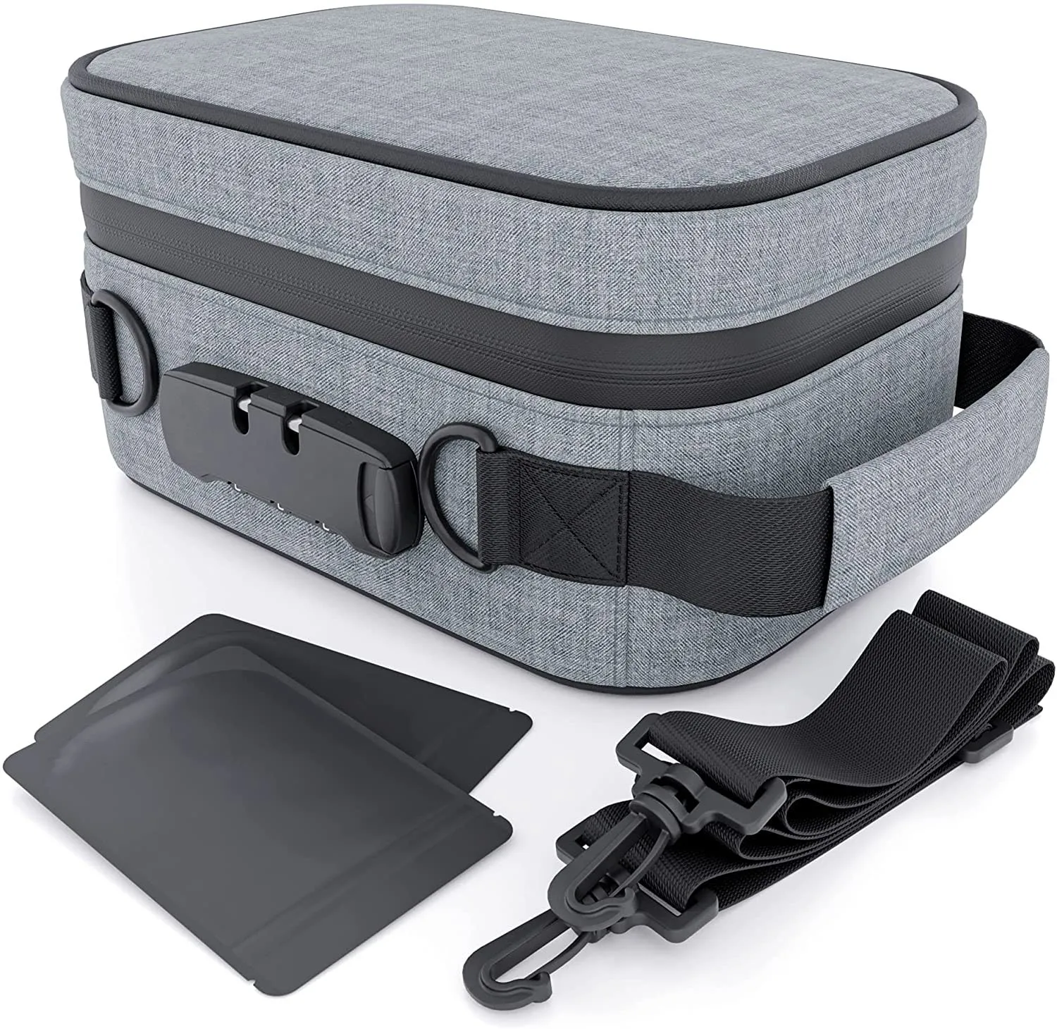 Portable Combination Lock Smellproof Box Activated Carbon Odor Proof Bag