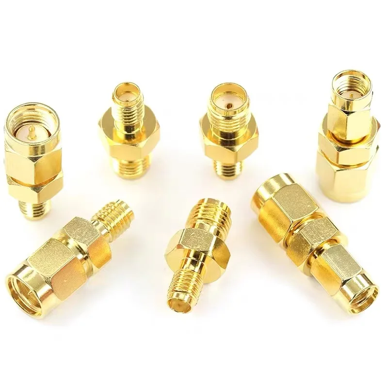 RF Adapter Male to Female SMA-KK Connector Reverse Pole Elbow Double Tee Extension SMA-JJ Right Angle SMA/N Type Adapter Copper supplier