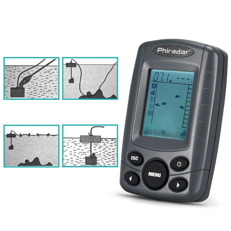 Phiradar Fishing Finder - Portable 2.4 Inch LCD Fish Locator Phiradar Fishing Finder - Portable 2.4 Inch LCD Fish Locator