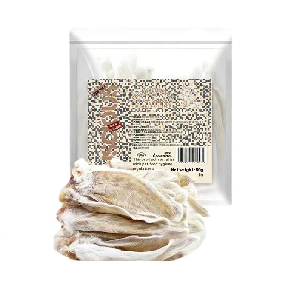Pet Food Dog Treats Dried Rabbit Ears Factory Wholesale Dry Dog Treats Chew Treats for Dogs