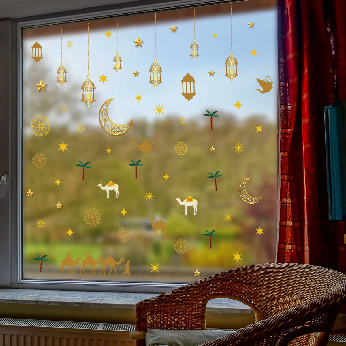 Eid Mubarak Window Sticker Ramadan Decoration For ... - Grandado - View #7