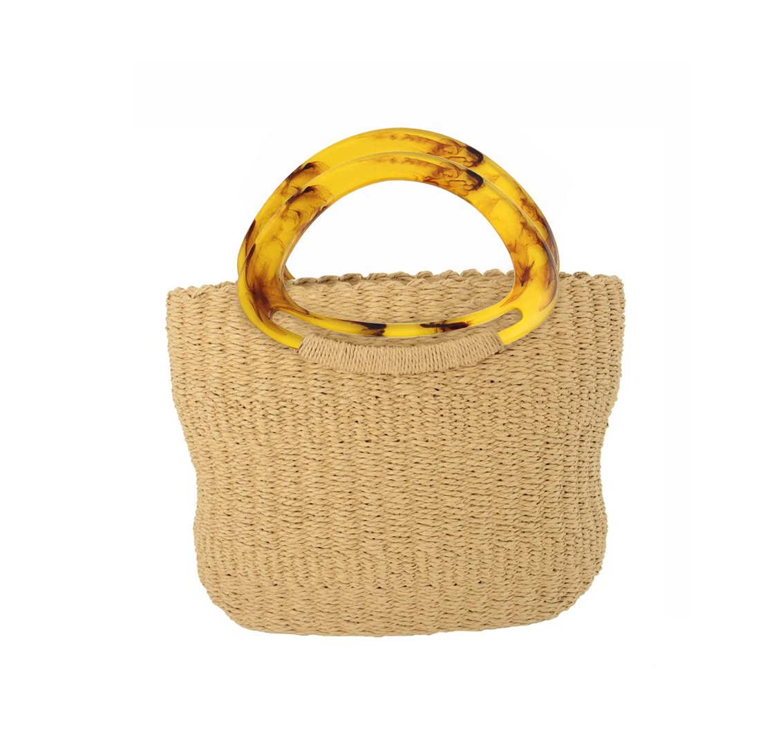 Résine D-Shape Handcrafted Embrayage Sac À Main Poignées De Luxe