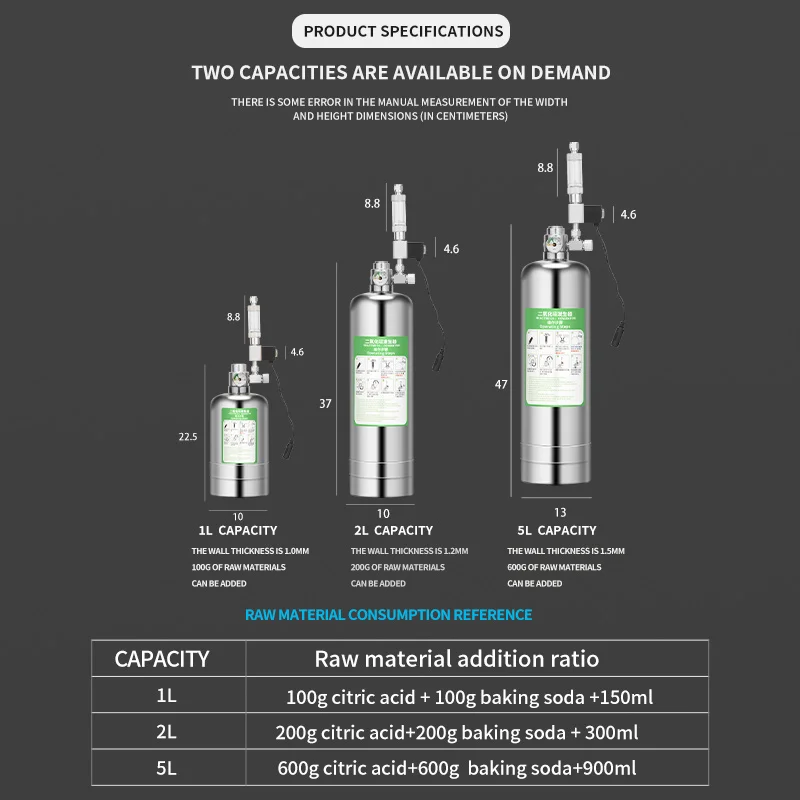 ZRDR Aquarium DIY CO2 Generator System Kit - Adjustable Pressure