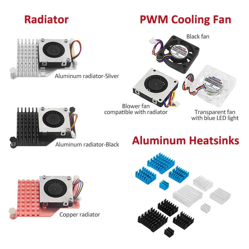 Raspberry Pi 5 Kit 4GB 8GB RAM Including Power Supply 27W RTC Battery Box SD Card Card Reader Metal Case with Fan Video Cable 4K