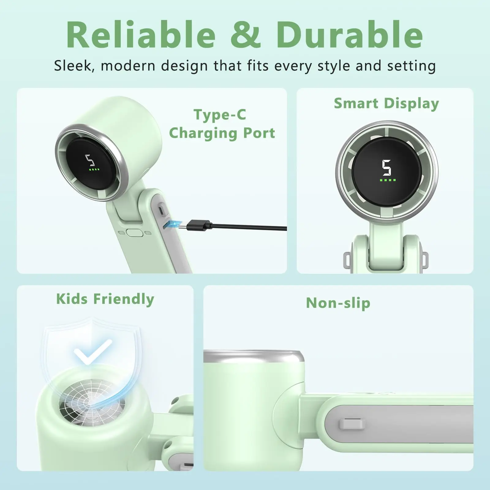 Mini Handheld Cooling Fan, Portable, LED - detail 6
