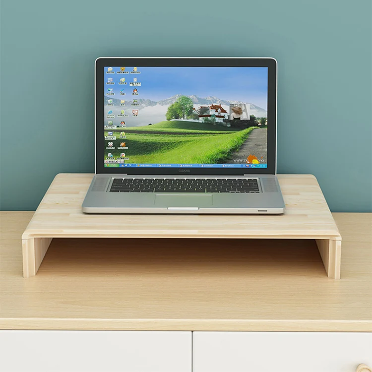 Wooden Monitor Stand Riser with Storage Organizer