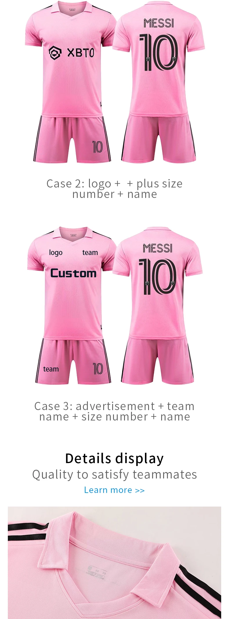 2324 Wholesale Thailand Quality Club Bulk Suit Pink 10 Messi Miami