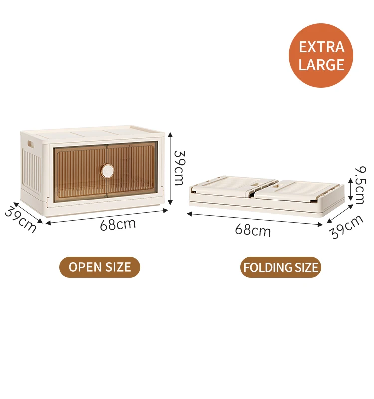 Modern Design Collapsible Rectangle Plastic Storage Container Eco-Friendly Foldable Clothes Lock Box for Toys