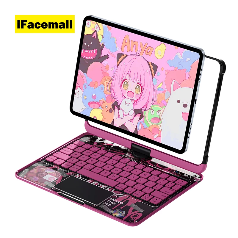 Ifacemall Magic Keyboard Y2K - Transparent 360 Rotating Case