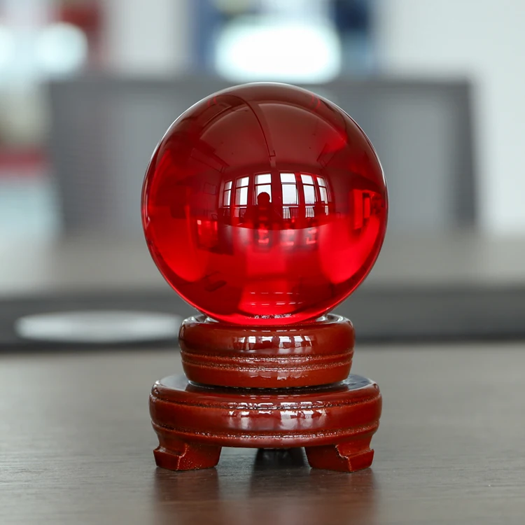 product wholesale factory homemade solid large sphere stand colored glass crystal ball-40