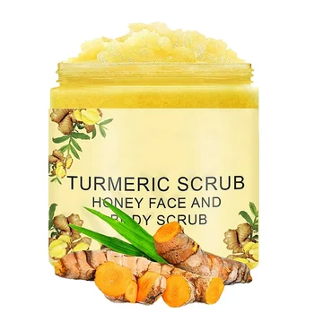 private label Logo Gommage Au Curcuma Whitening Exfoliating Organic Face Facial Scrub Tumeric Turmeric Extract Face Body Scrub