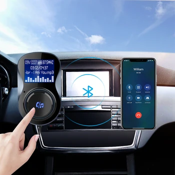 1.4" Screen Car FM Transmitter Magnetic transmitter doubles USB Port Hands free FM Modulator Audio Music MP3 Player