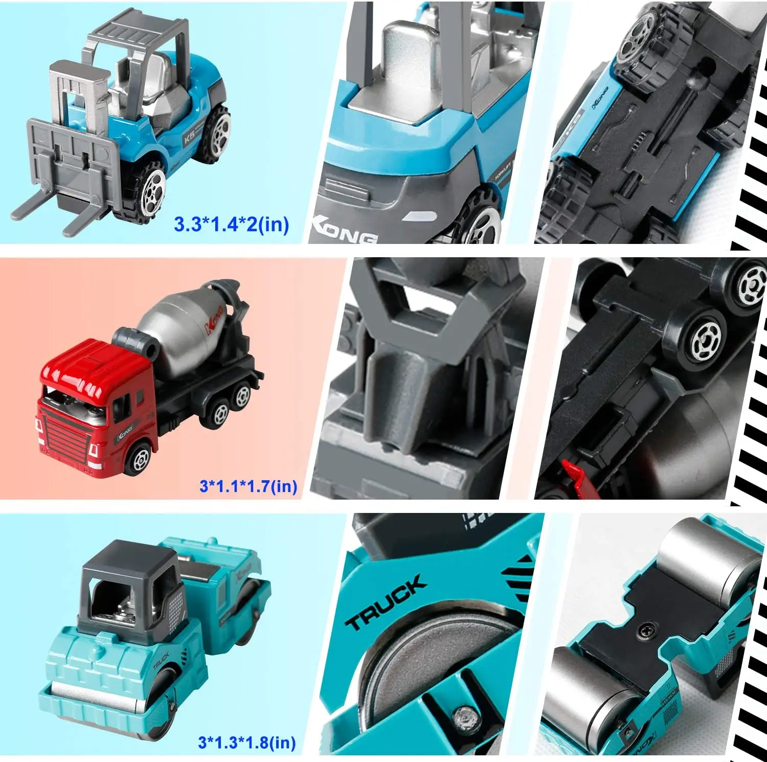 Cheap Diecast Car 1/64 Scale Construction Toys Vehicles Engineering Excavators Dozer Diecast Toy Dump Truck Toys