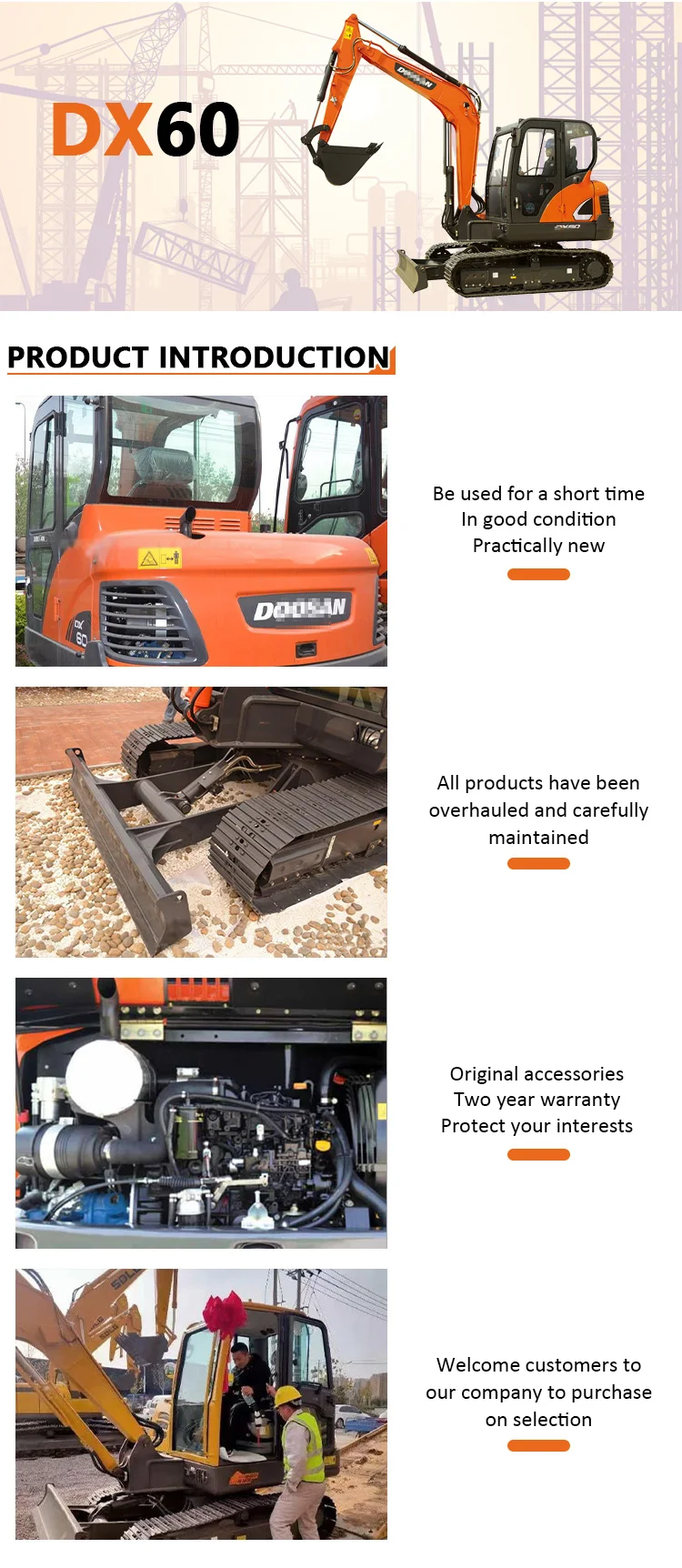 Used Doosan Dx60 Wheel Excavator/ Doosan Excavator - Buy Used Korean ...