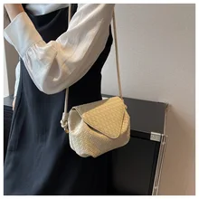 New Woven Crescent Small Soft Leather Hand Handle Underarm Bags Versatile Style One Shoulder Oblique Straddle hobo crossbody bag