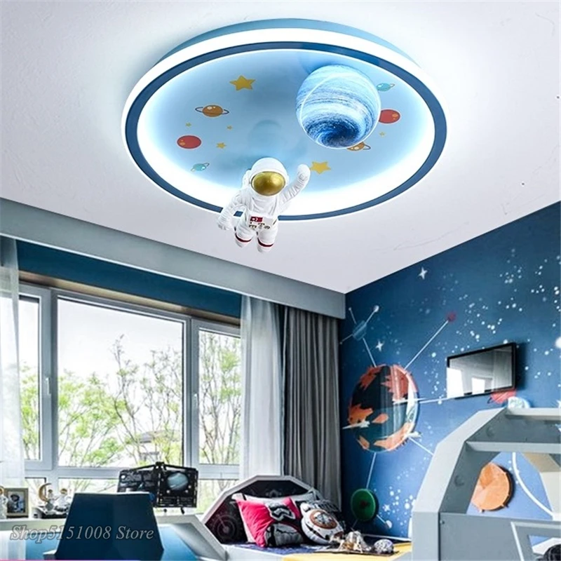 Sky Blue Astronaut LED Ceiling Lights for Children's Room Decor ODM
