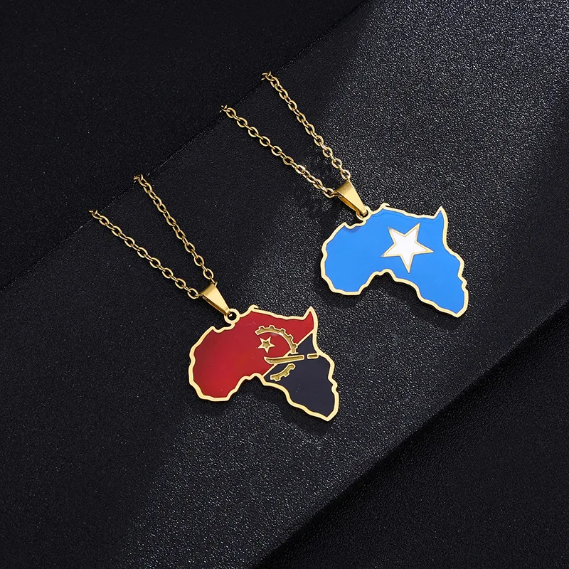 African Map Necklace