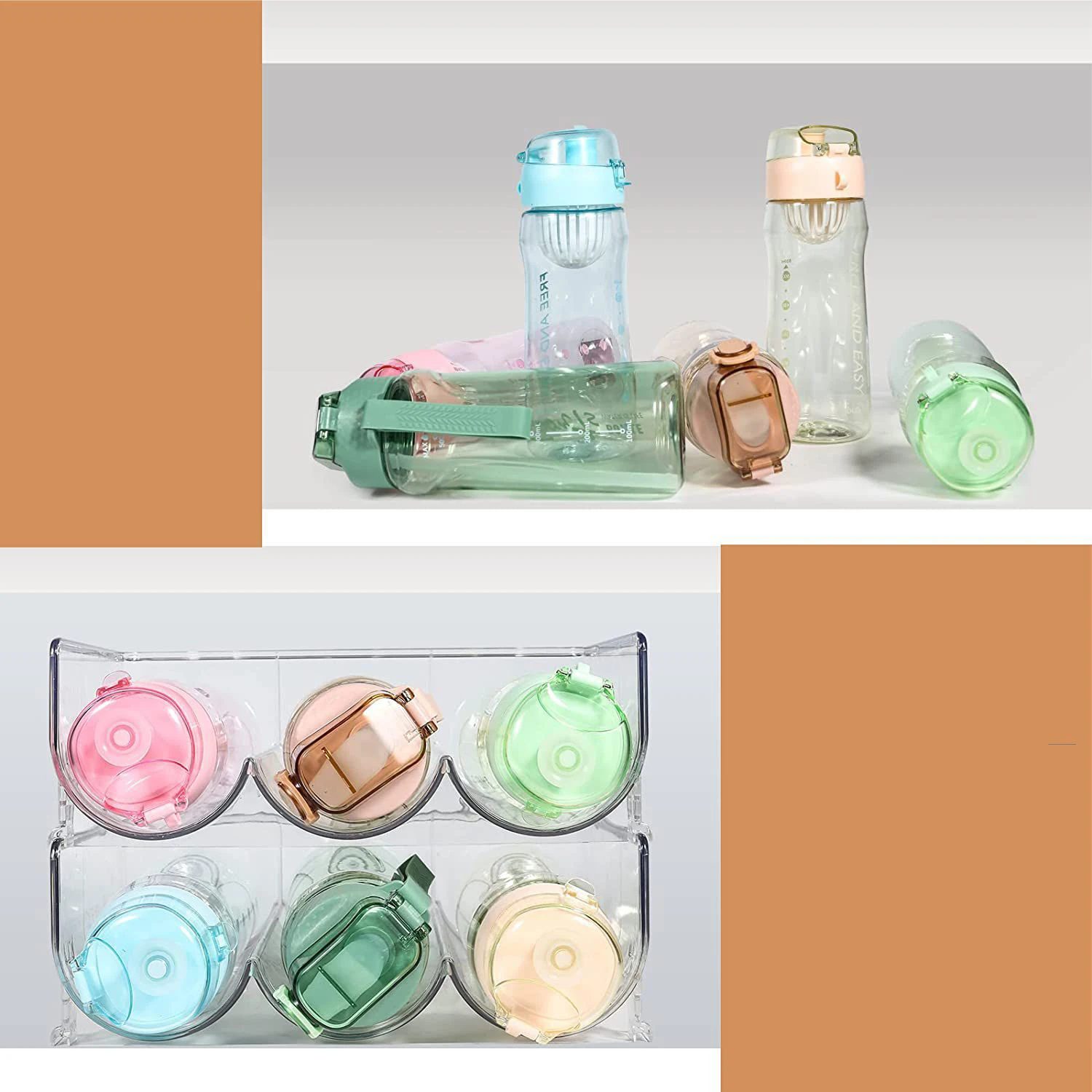 Ds1908 Detachable Plastic Water Bottle Wine Organizer Fridge Organizer