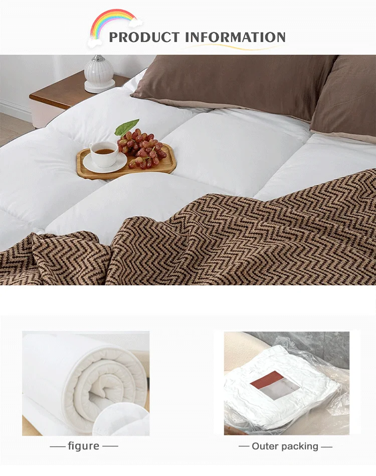 soft thick mattress topper pad with elastic rubber band-3