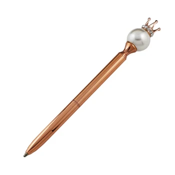 Stationary Mother of Branded Bling Pearl Crown Metal Ball pen with logo