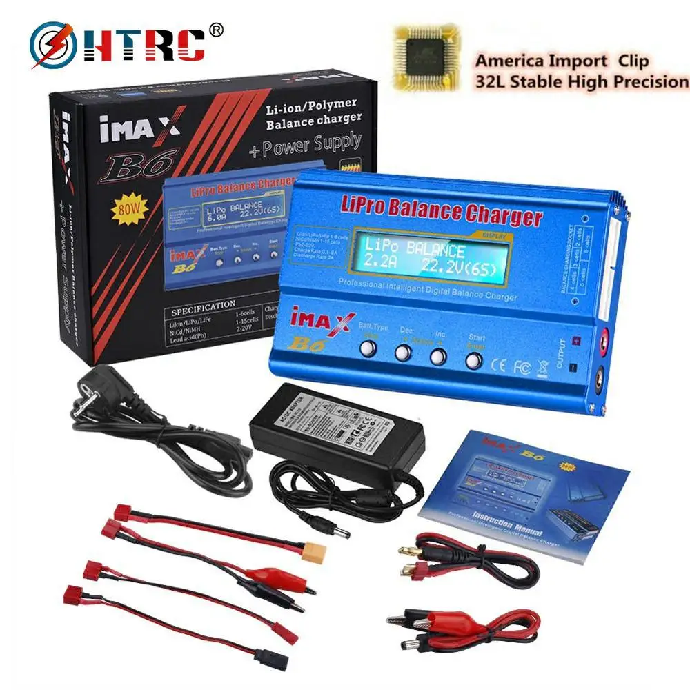 Зарядное устройство Imax 50 Вт 5A литий-полимерный аккумулятор баланс зарядногоразрядного устройства для Lipo/li-ion/Life/LiHV батарея (1-6S), никель-металл-гидридного/гидридных и никель-кадмиевых типов аккумуляторов (1-15S),(B6-Blue)