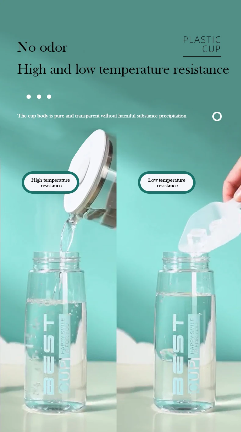 Large Capacity Portable Plastic Drinkware for Female Students Internet Celebrities High Color Value Direct Drinking Travel Straw