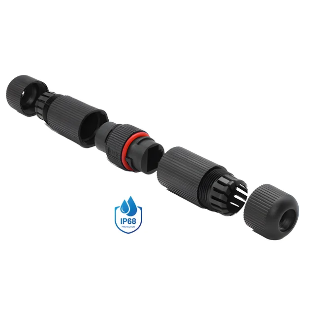 Heavy-Duty Outdoor IP68 Waterproof RJ45 Ethernet Connector Shielded Cat5e Inline Female to Female LAN Cable Extender Coupler