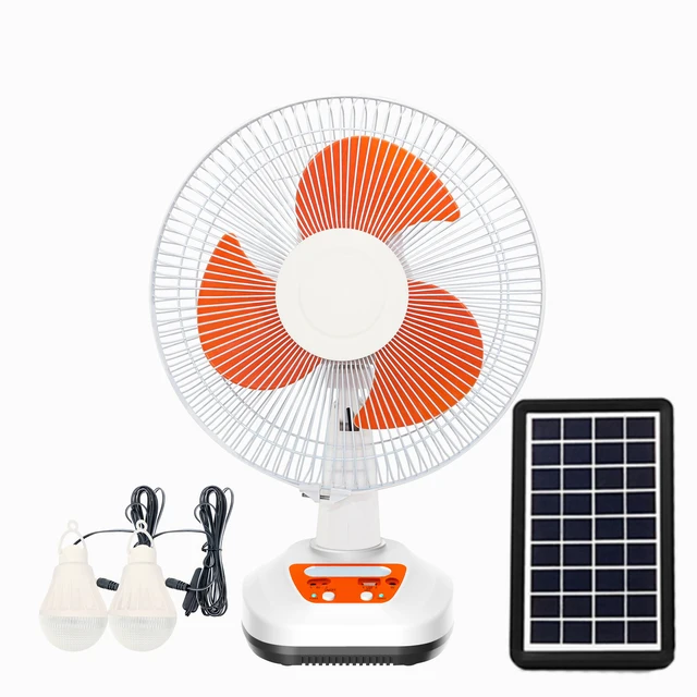 12 16 inch rechargeable fan with light 4AH  battery solar fan with solar panel 	 solar fans price in bangladesh