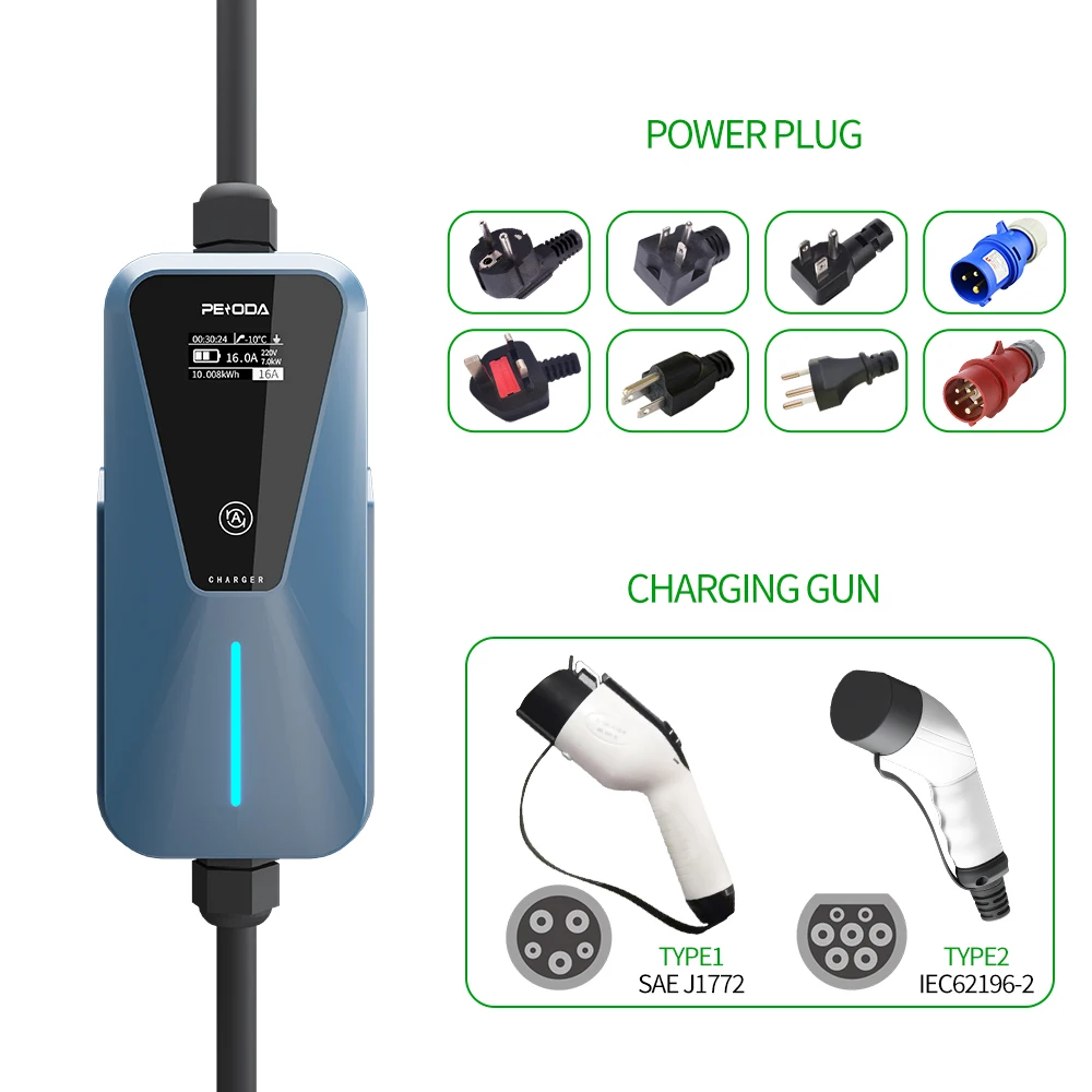 Penoda Factory Oem Odm Ev Charger 7kw 32a Single Phase For Charging ...