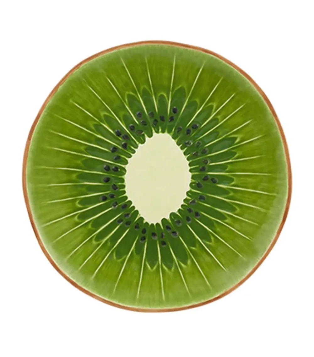 Special Fruit Kiwi Design Custom Ceramic Food Dessert Serving Plate for Home Hotel Party