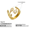 Anillo abierto de oro con circonita A290