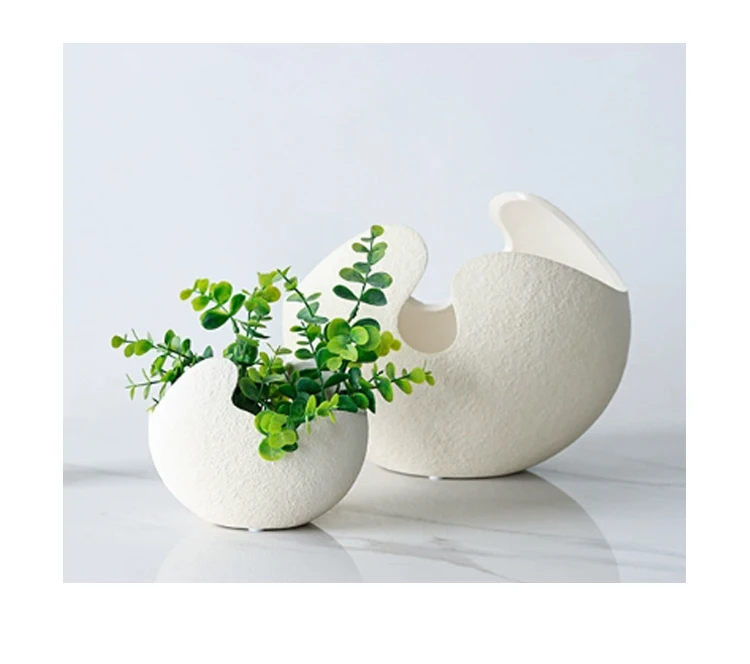 Unique Egg Shape Modern Farmhouse Decorative Real Touch Nature White ...