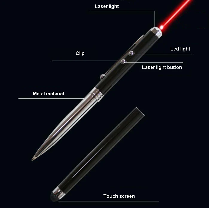 4 в 1 многофункциональная емкостная ручка для мобильного телефона сенсорная ручка шариковая ручка для письма светодиодная лазерная ручка