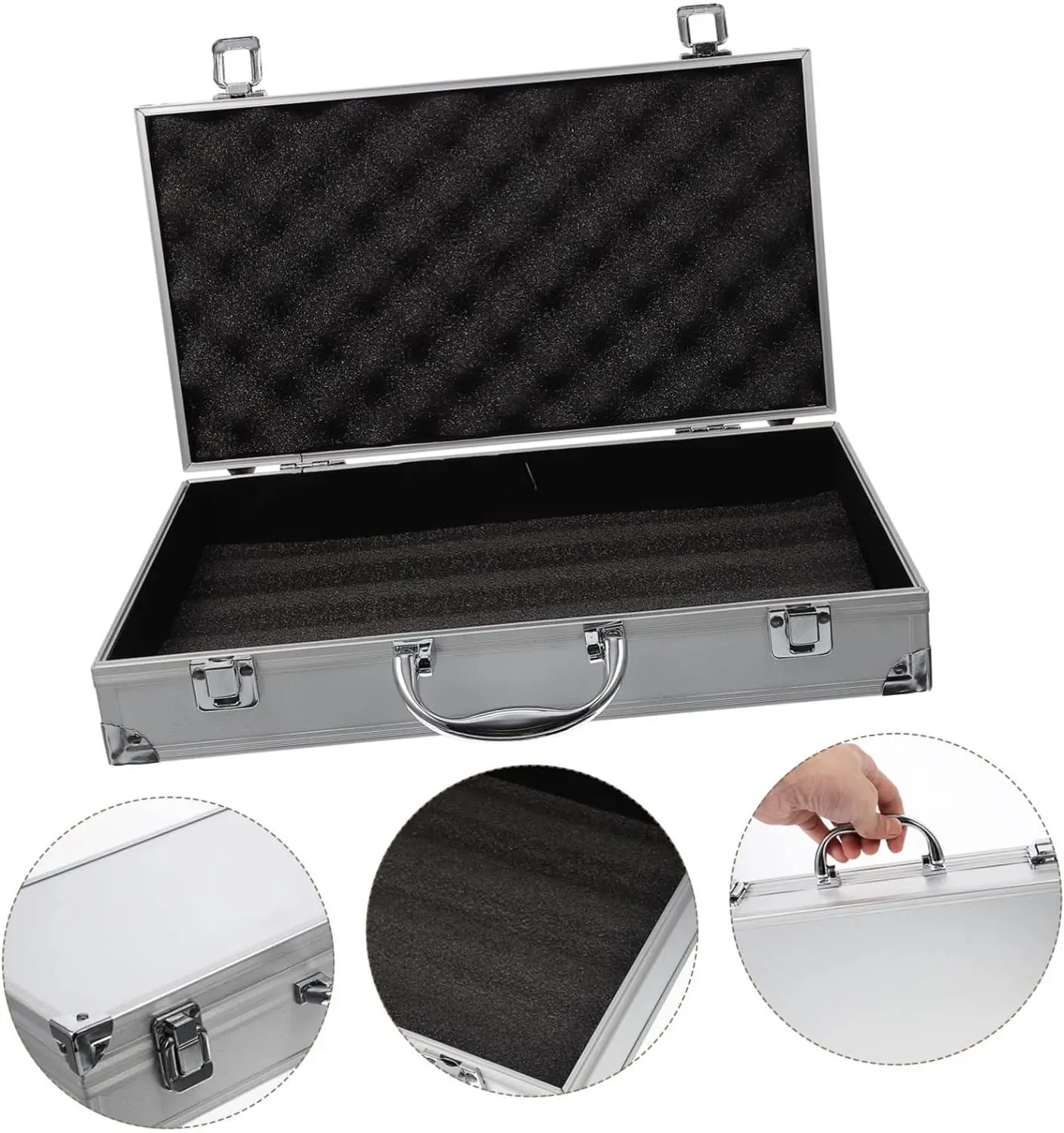 2pcs Briefcases Instrument Carrying case Locking Briefcase Makeup Organizer Briefcase Toolbox Art Supplies Organizer