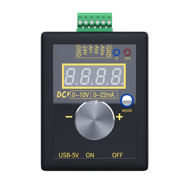 Analog 0-5V 0-10V 4-20mA Signal Generator with Rechargeable Battery Pocket Adjustable Voltage Current Simulator Calibrator