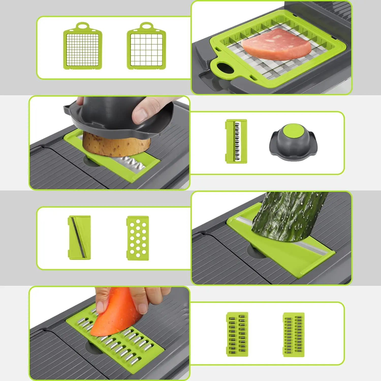 16pcs/set Multi-functional Kitchen Vegetable Cutter Chopper Slicer Peeler  Grater Dicer For Cooking, Outdoor Camping