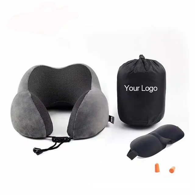 New arrival manufactures wholesale high quality 2 in 1 neck support magnetic cloth memory foam neck travel pillow