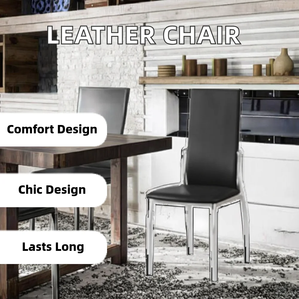 Modern Design PU Leather Adjustable Height Dining Chair Iron Legs Home ...