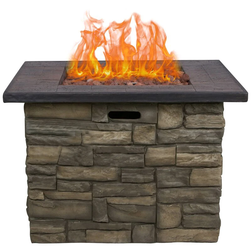 Outdoor Propane Gas Fire Pit Table With Culture Stone Look - Buy Grc ...