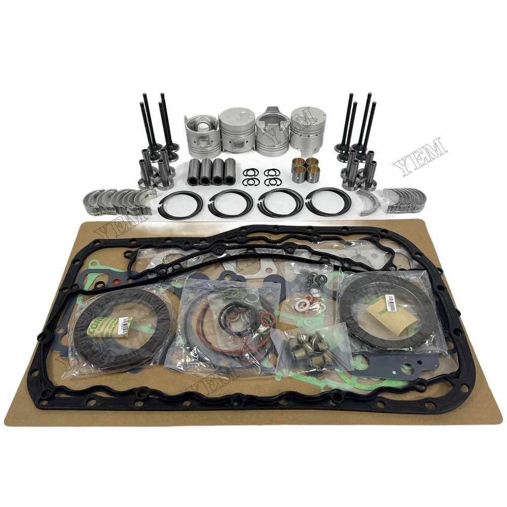 Stock Complete Engine Overhaul Kit With Piston Rings Bearing Valves Cylinder Gasket Set Suitable for Isuzu 4FE1 Engine Parts
