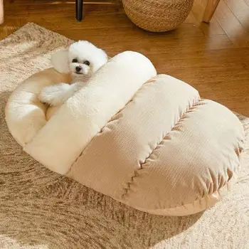 New Arrival Warm Large Indoor Cat Dog Bed in Slipper Shape Made of Cotton Velvet