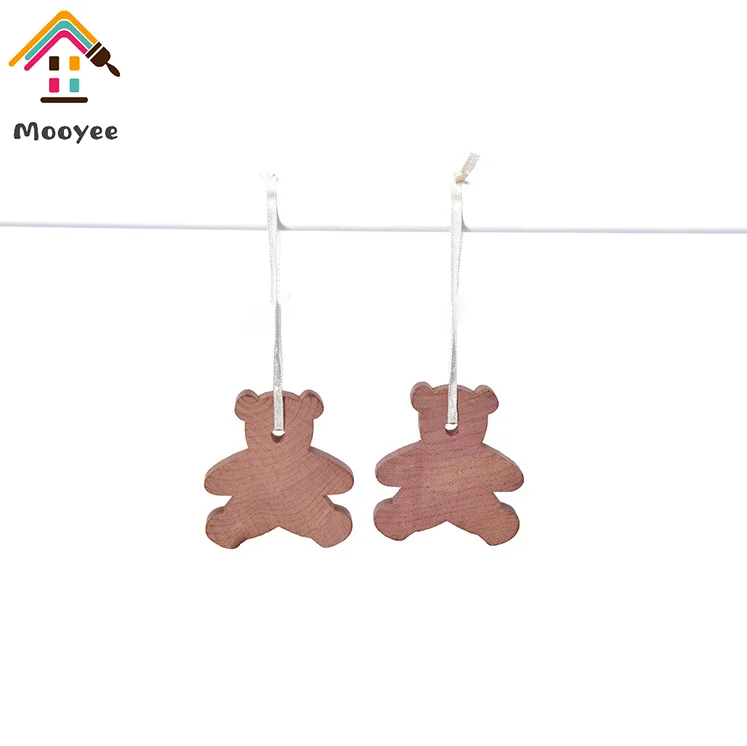 Новинка 2020, модные кольца из кедра в форме медведя, противомолевые отпугивающие кольца из кедра для шкафа