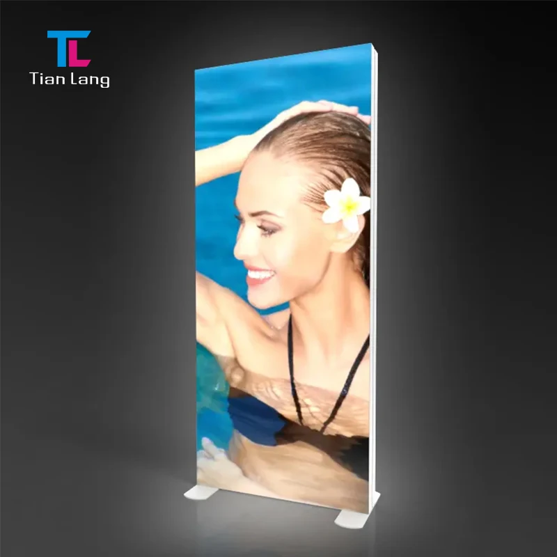 TianLang Autoportant-se Sense Eines SEG Doble Cara Personalitzada Logo LED Tensió Teixit Caixa de Llum Mostra Marc per a Publicitat