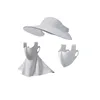 Gorro/máscara/protector de cuello desmontable (gris claro)